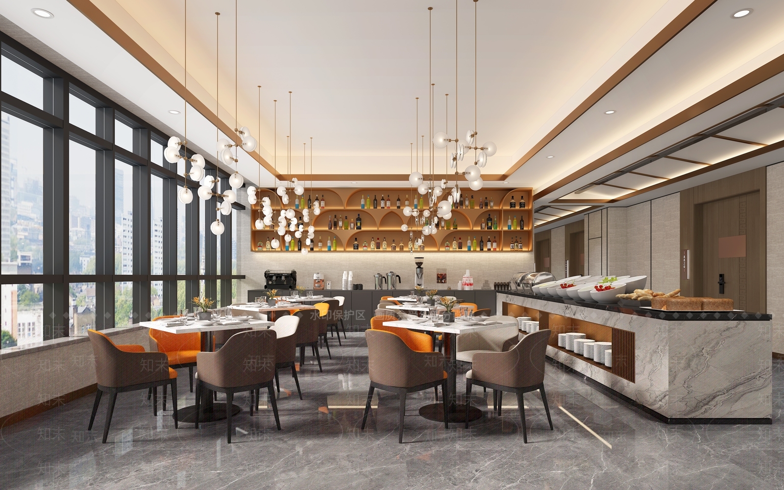 现代自助餐厅3D模型下载【ID:1135766701】