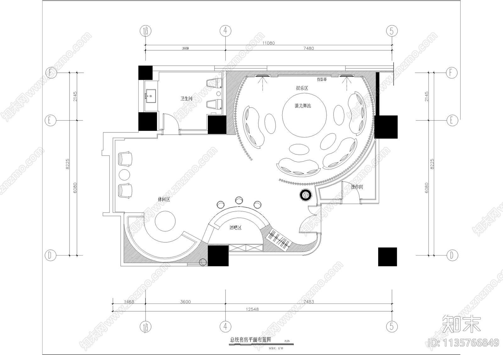 总统房KTV包间施工图下载【ID:1135766849】