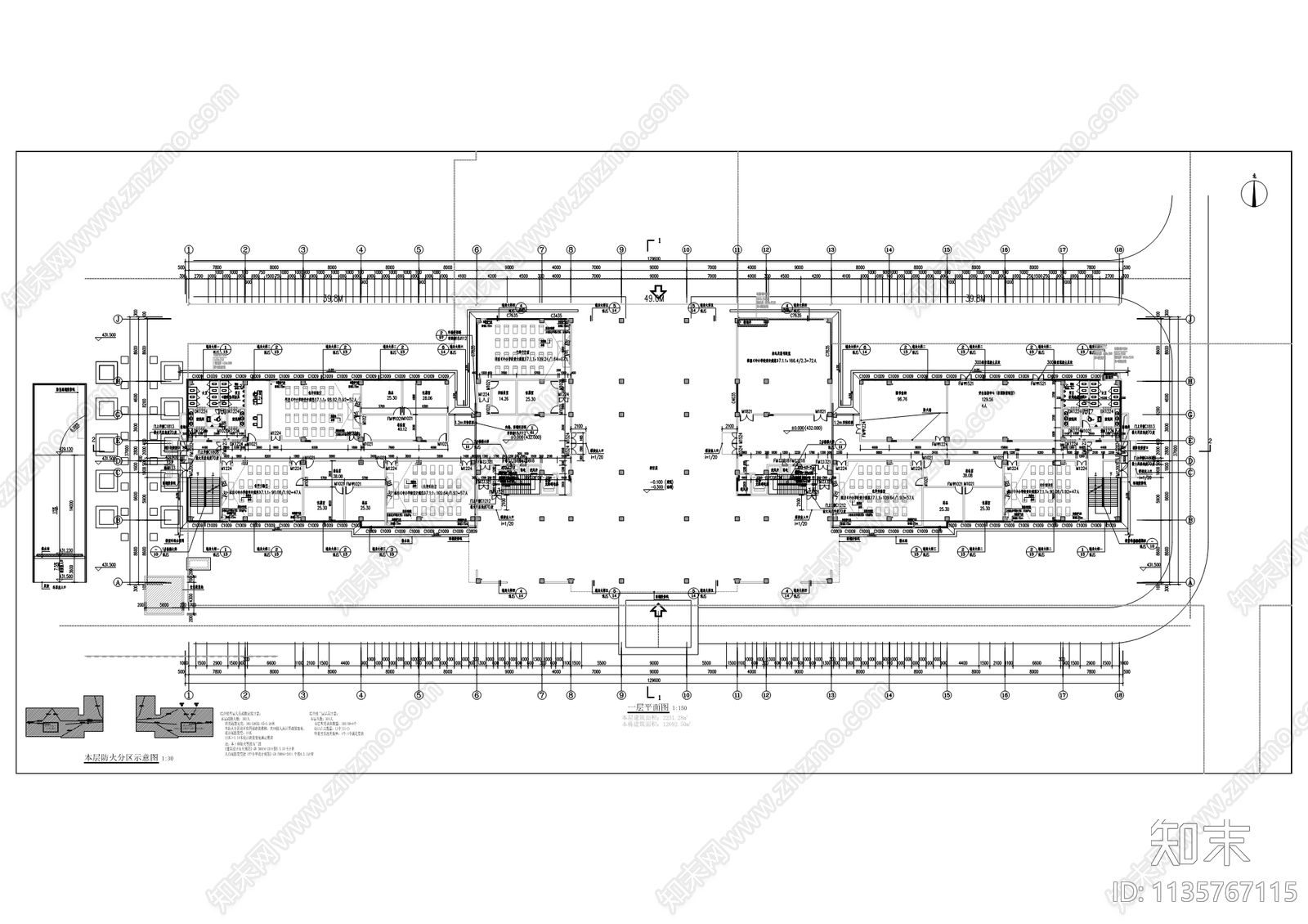 摩围中学建筑cad施工图下载【ID:1135767115】