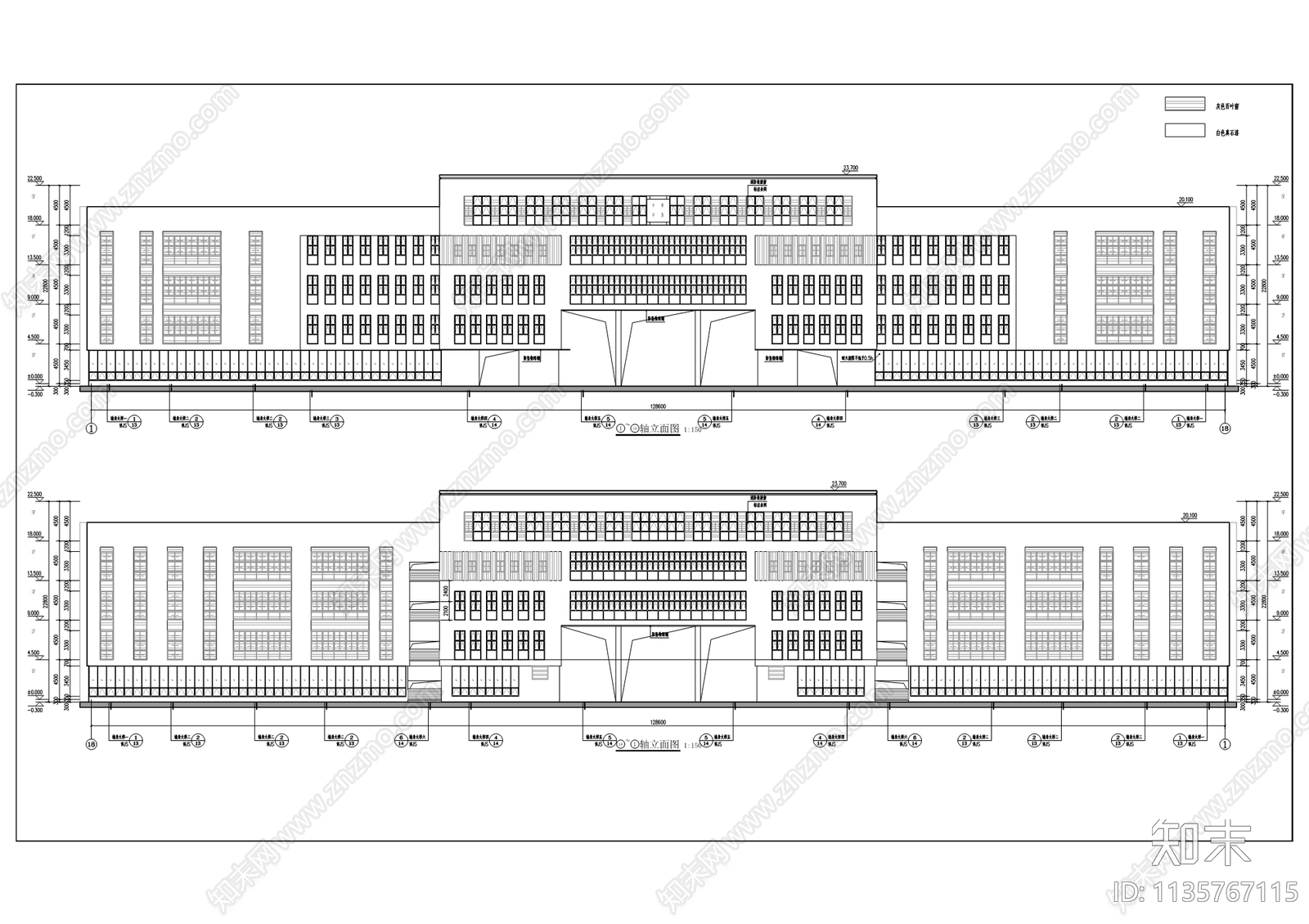 摩围中学建筑cad施工图下载【ID:1135767115】