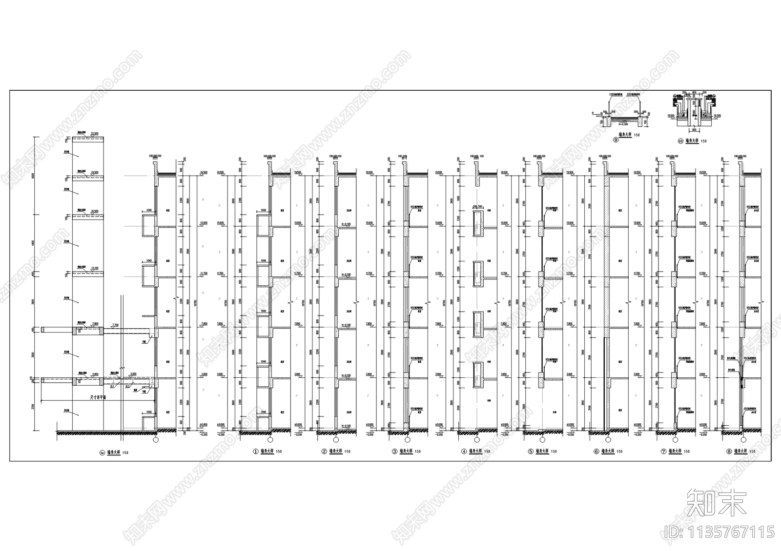 摩围中学建筑cad施工图下载【ID:1135767115】