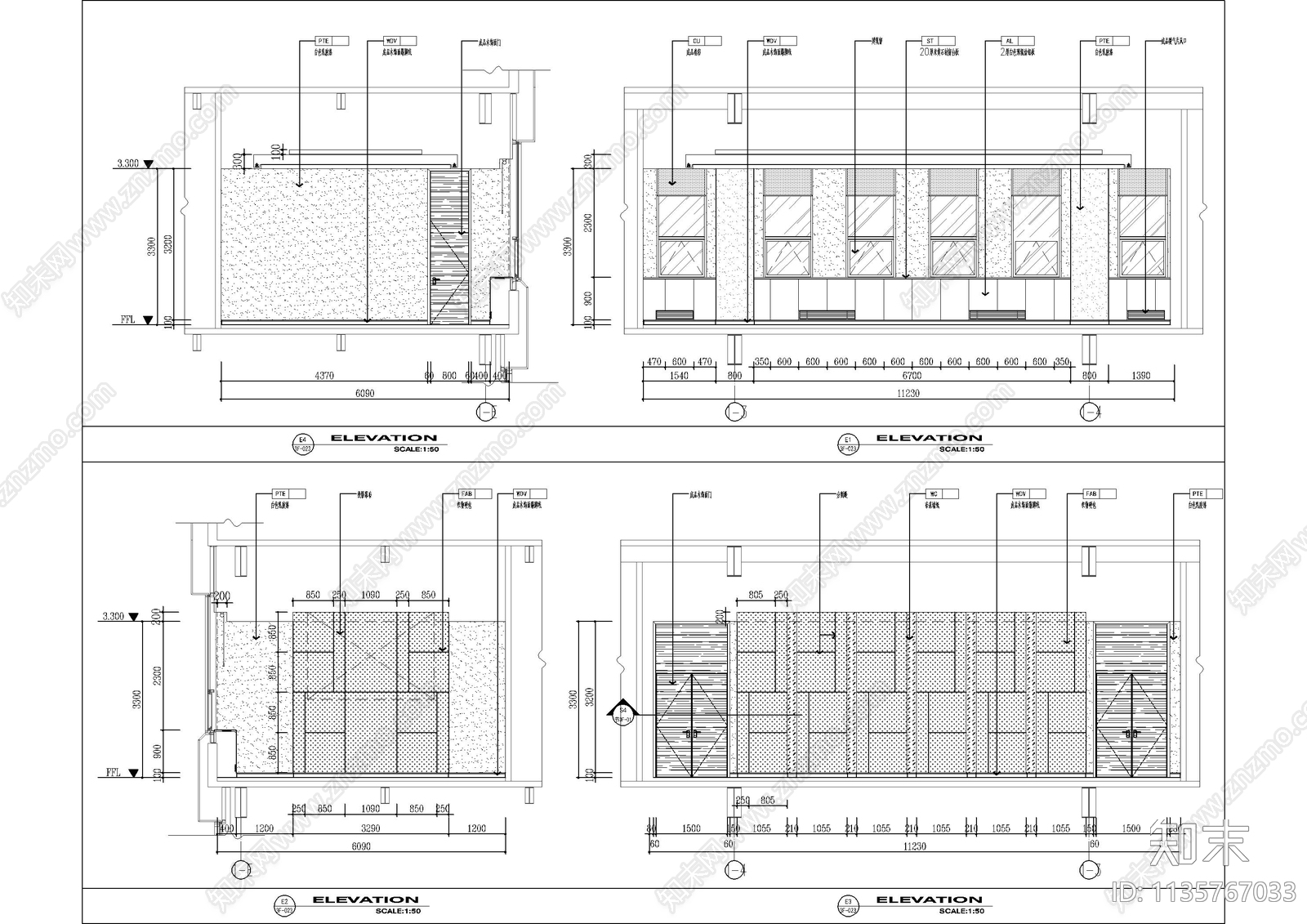 整层办公室cad施工图下载【ID:1135767033】