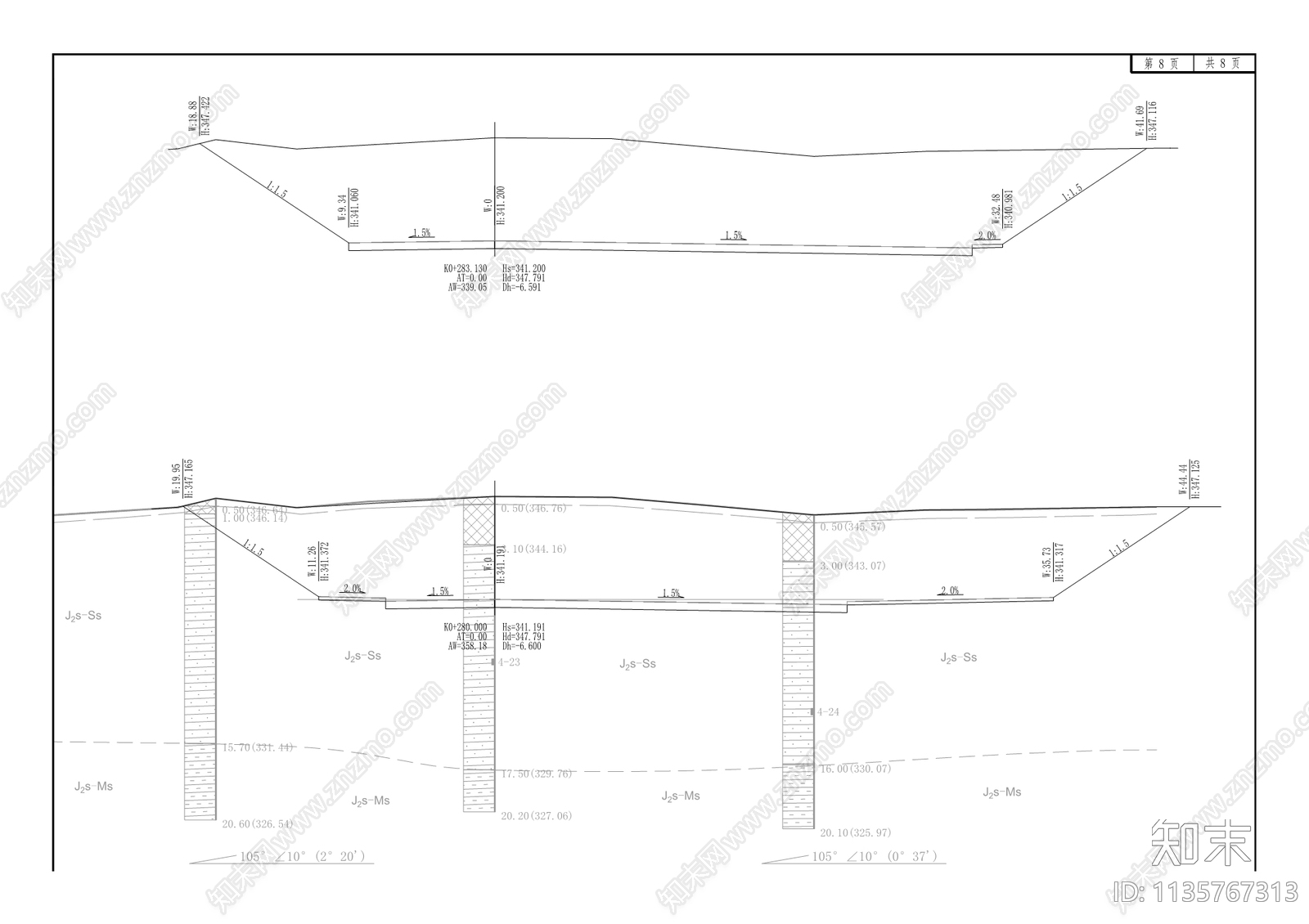 桥梓塘3号路延伸路段工程cad施工图下载【ID:1135767313】