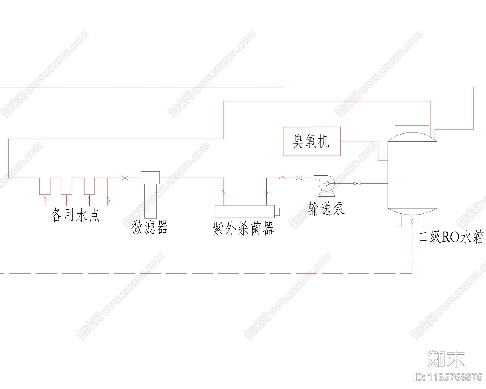 纯化水设备系统图cad施工图下载【ID:1135768876】