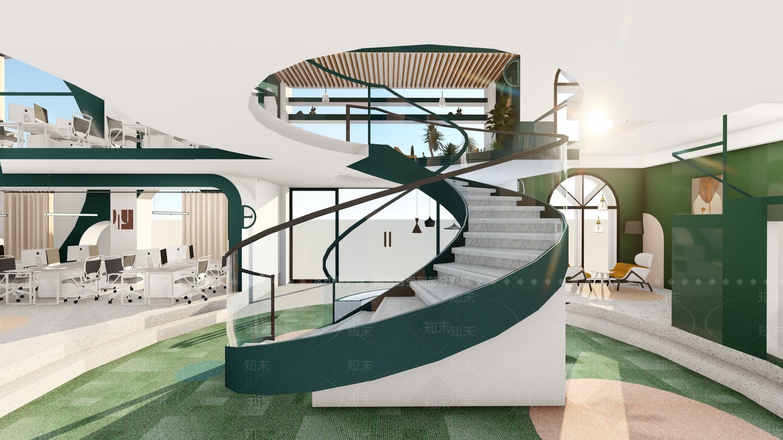 现代公共办公区SU模型下载【ID:1135771070】