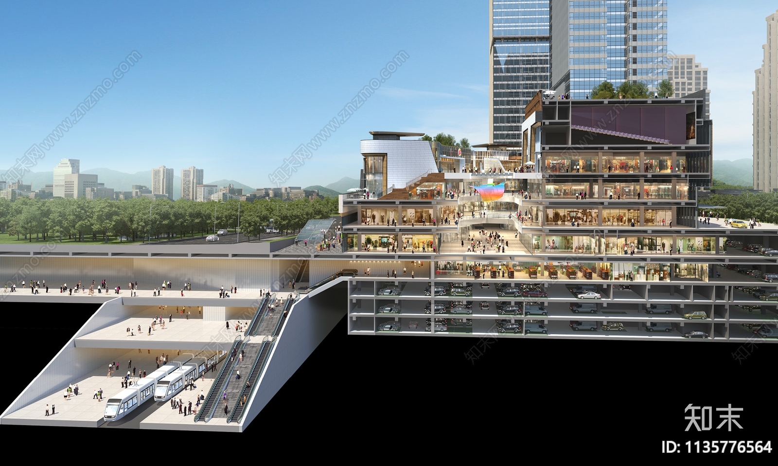重庆鲁能城三期商业建筑cad施工图下载【ID:1135776564】