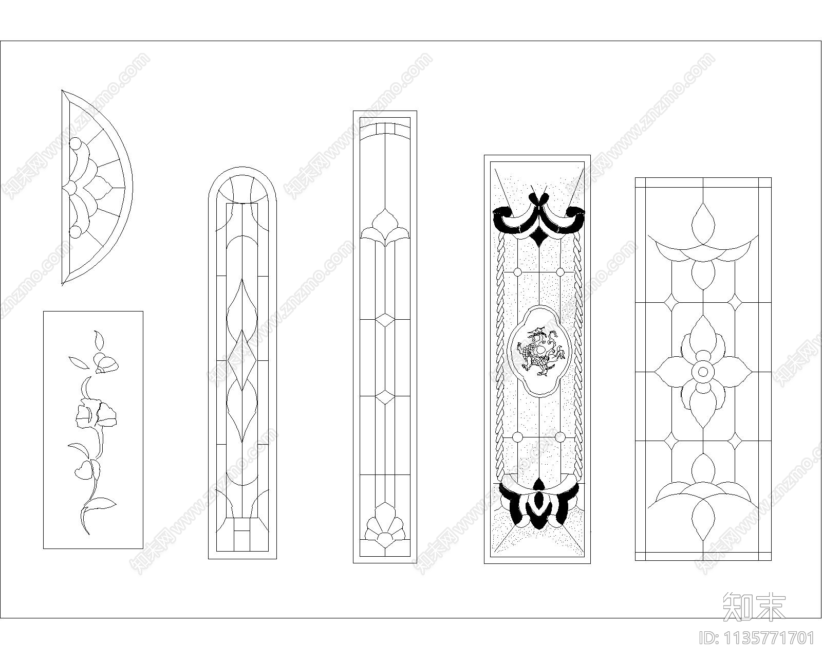 中空玻璃cad图库施工图下载【ID:1135771701】