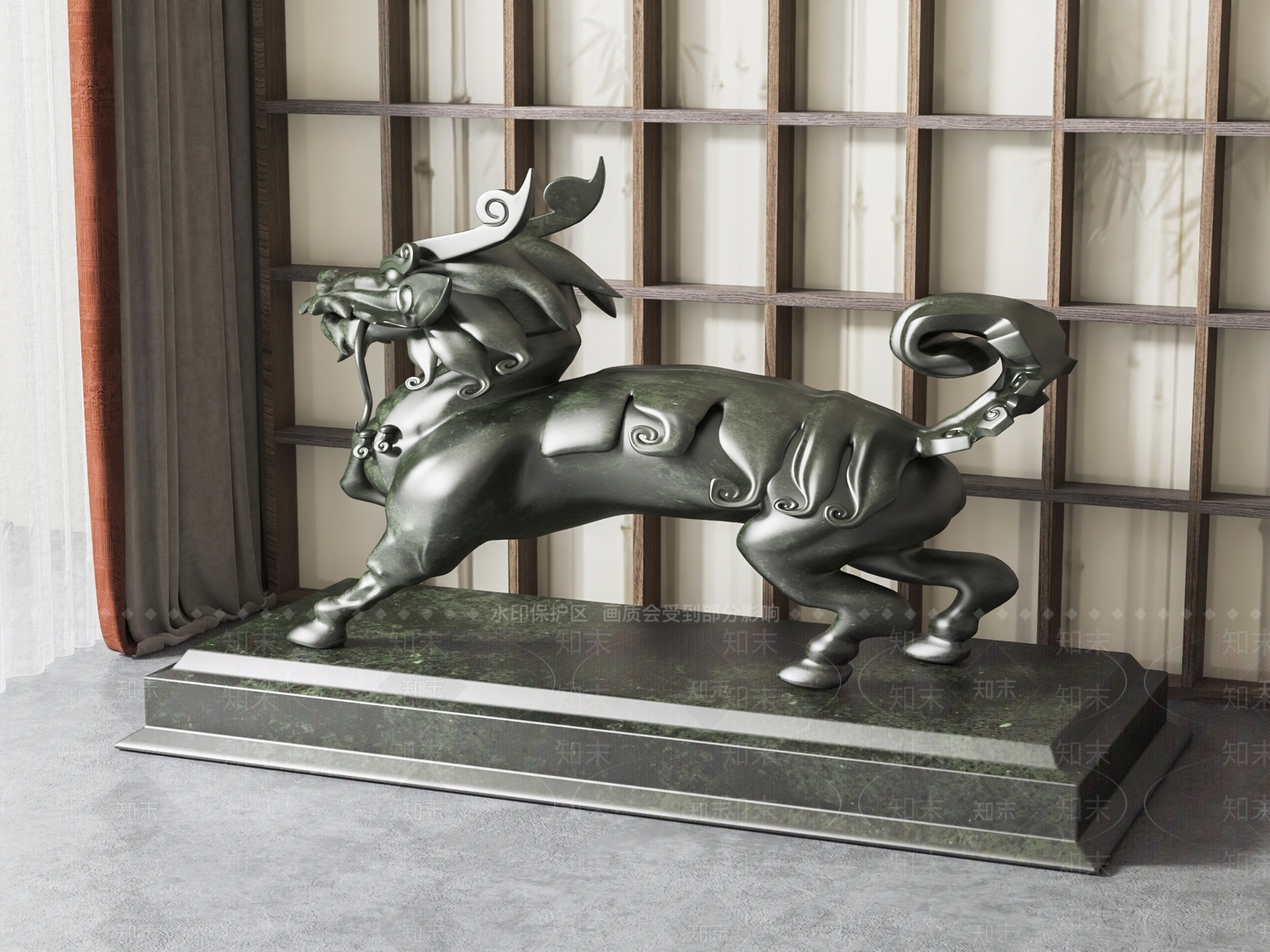 新中式青铜雕塑摆件SU模型下载【ID:1135776255】