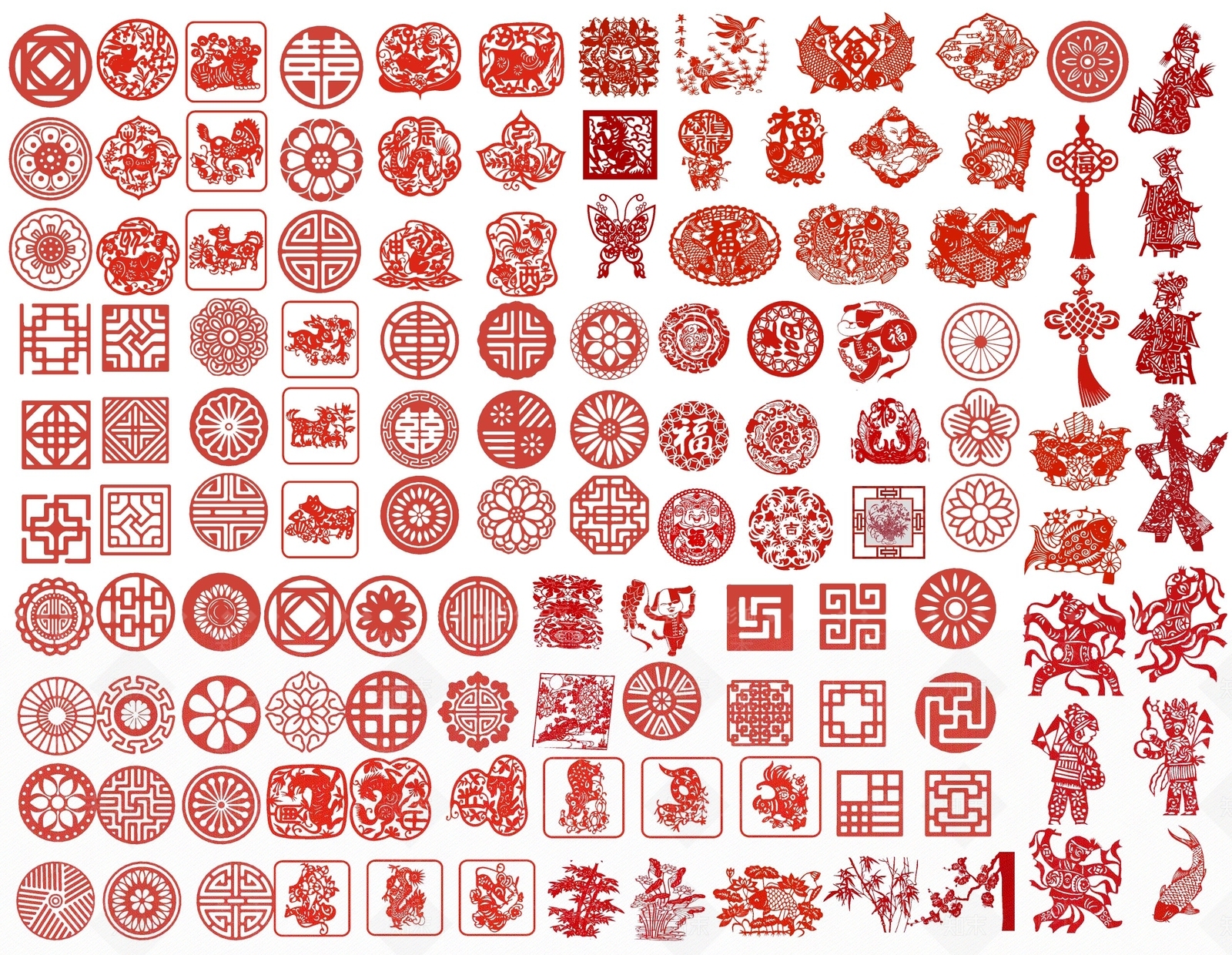 中式剪纸窗花SU模型下载【ID:1135780531】