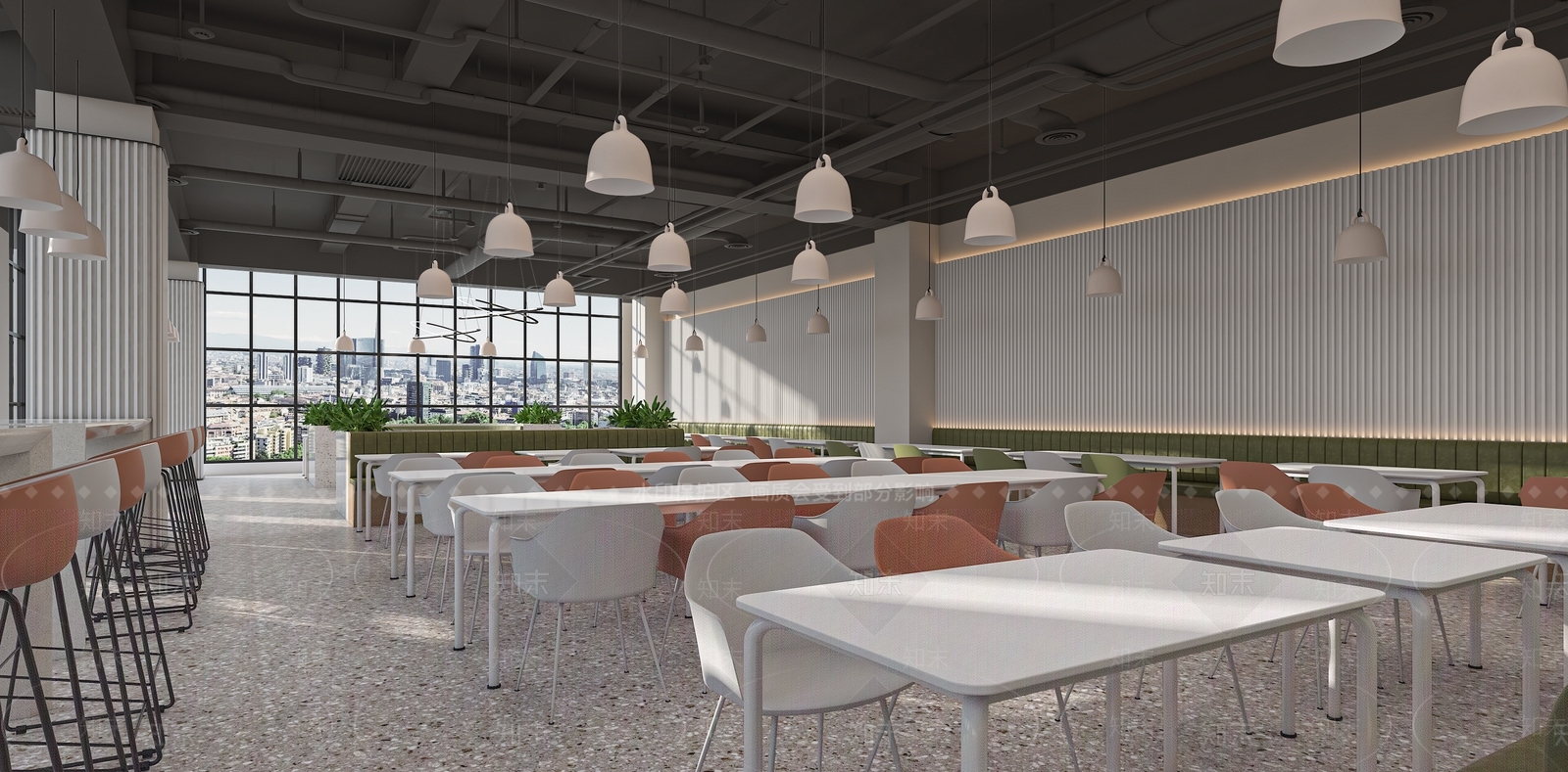 现代员工食堂3D模型下载【ID:1135781813】