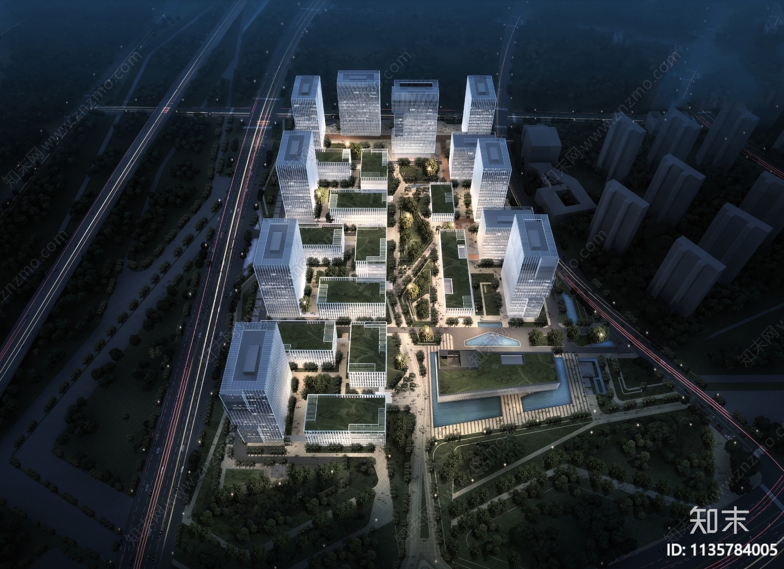 南京天印健康谷产业园建筑效果图施工图下载【ID:1135784005】