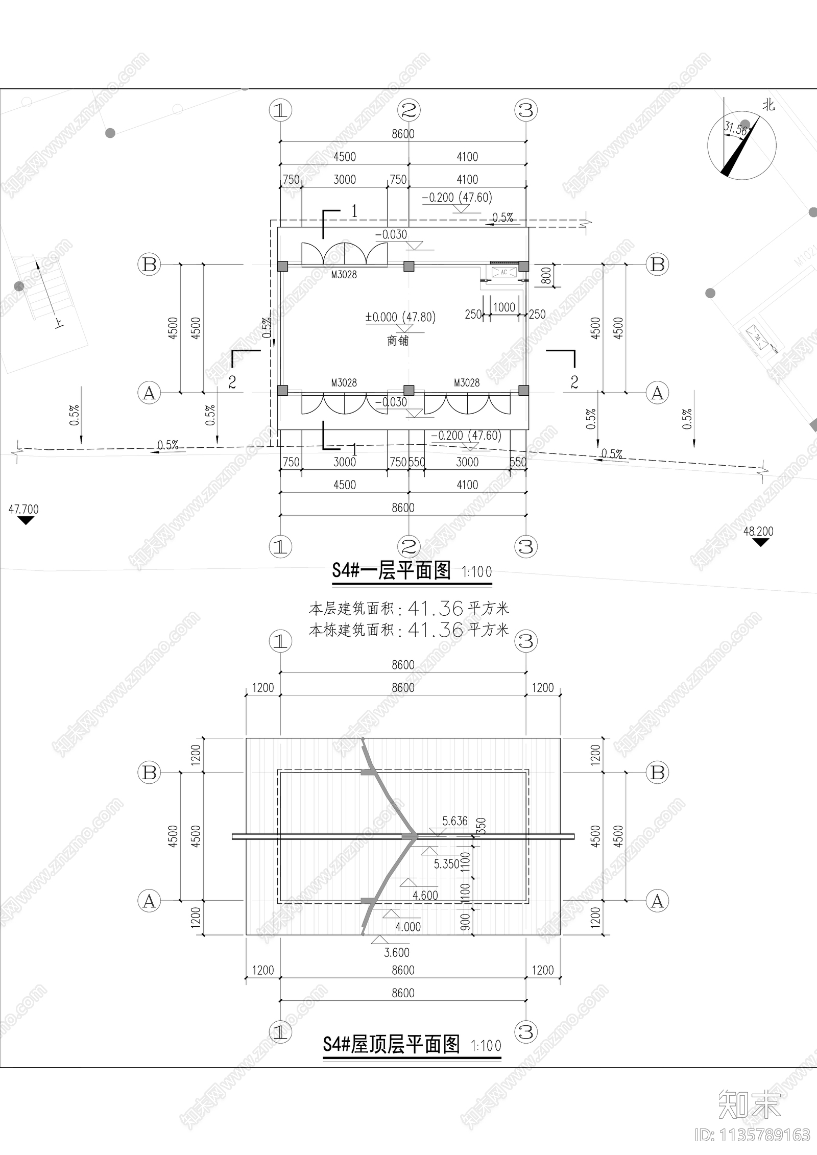 中式坡屋面节能cad施工图下载【ID:1135789163】