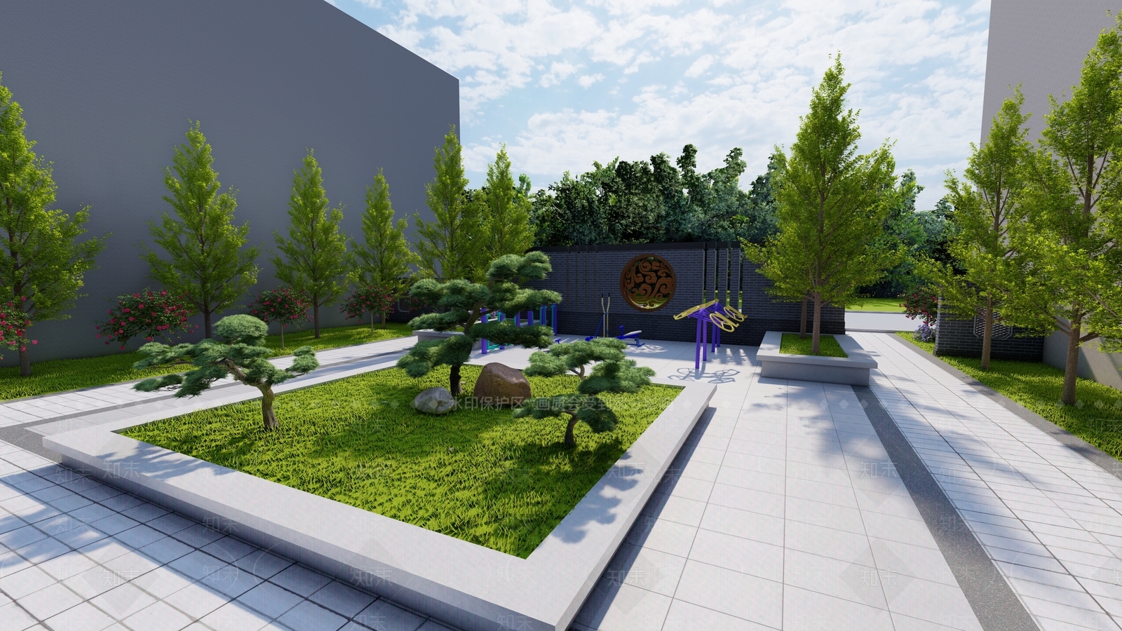 现代口袋公园SU模型下载【ID:1135790903】
