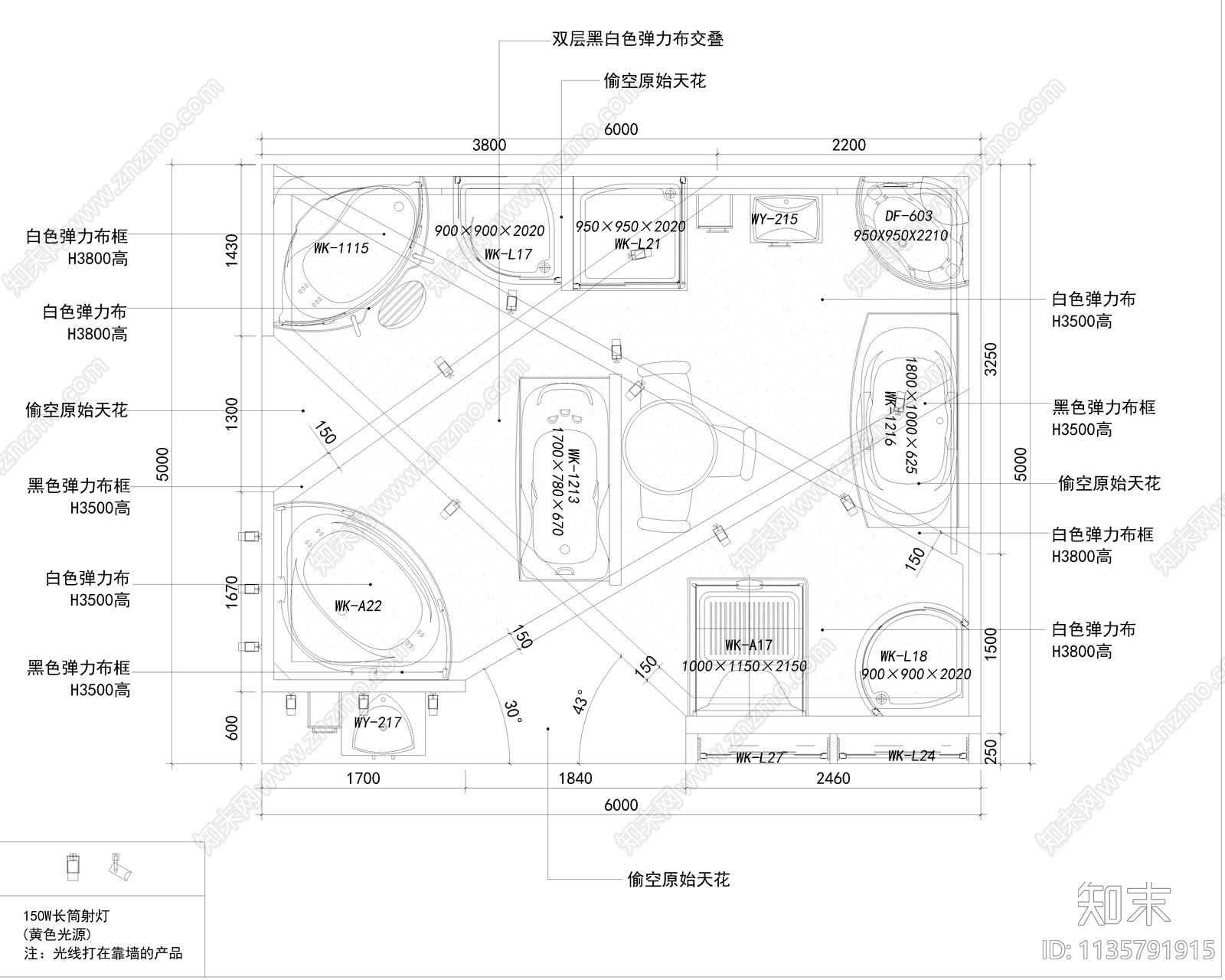 卫浴展厅cad施工图下载【ID:1135791915】