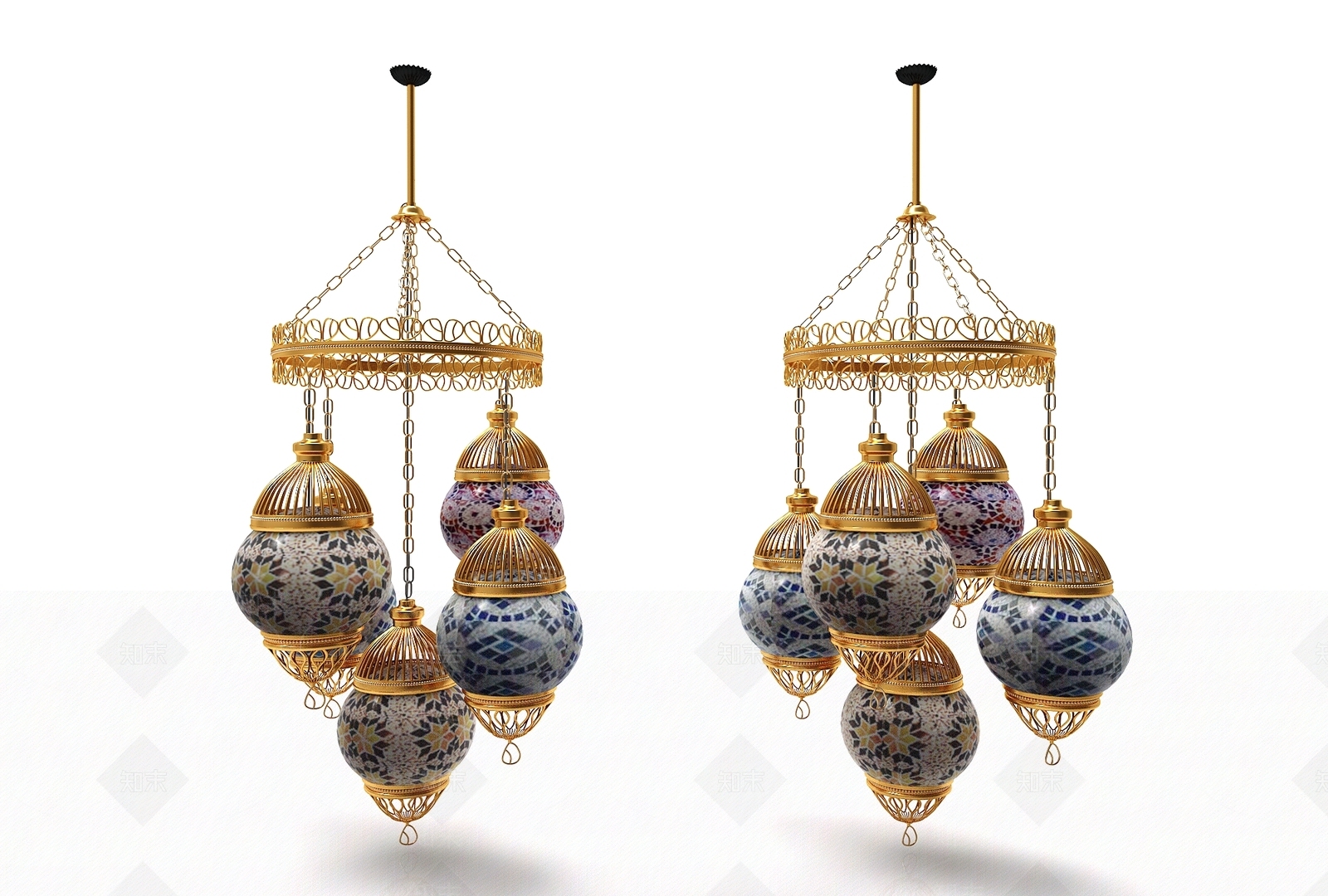 欧式古典吊灯3D模型下载【ID:1135813649】