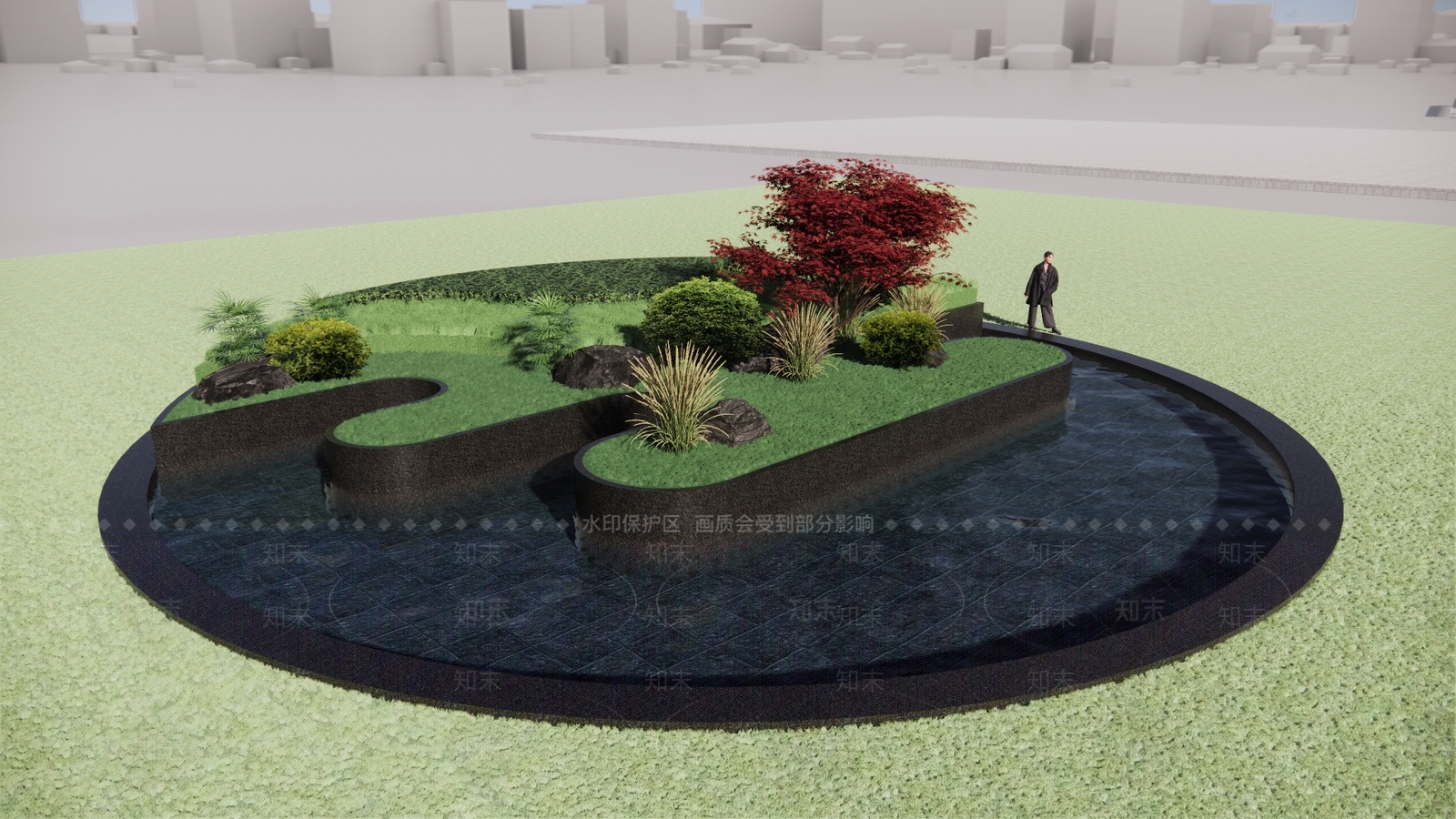 新中式水景SU模型下载【ID:1136279193】