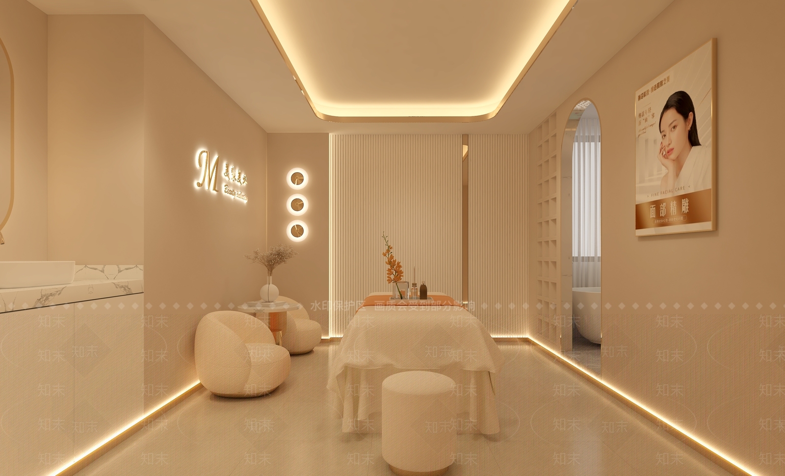 现代美容SPA店3D模型下载【ID:1135801591】
