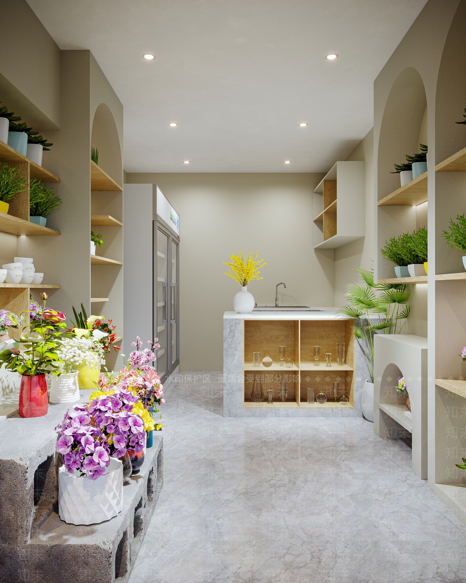 侘寂花店3D模型下载【ID:1135810190】