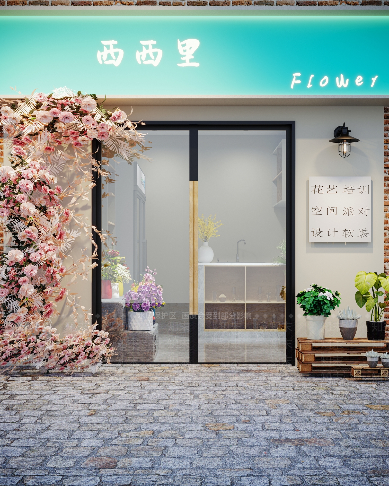 侘寂花店3D模型下载【ID:1135810190】