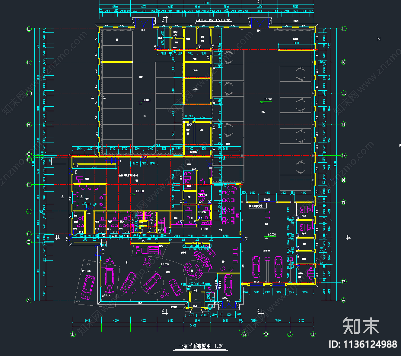 107套汽车4S店展厅cad施工图下载【ID:1136124988】