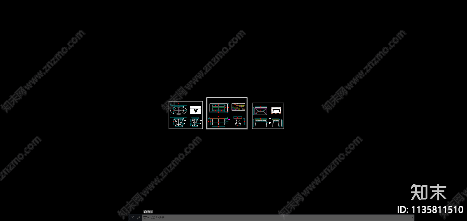 现代条桌cad施工图下载【ID:1135811510】