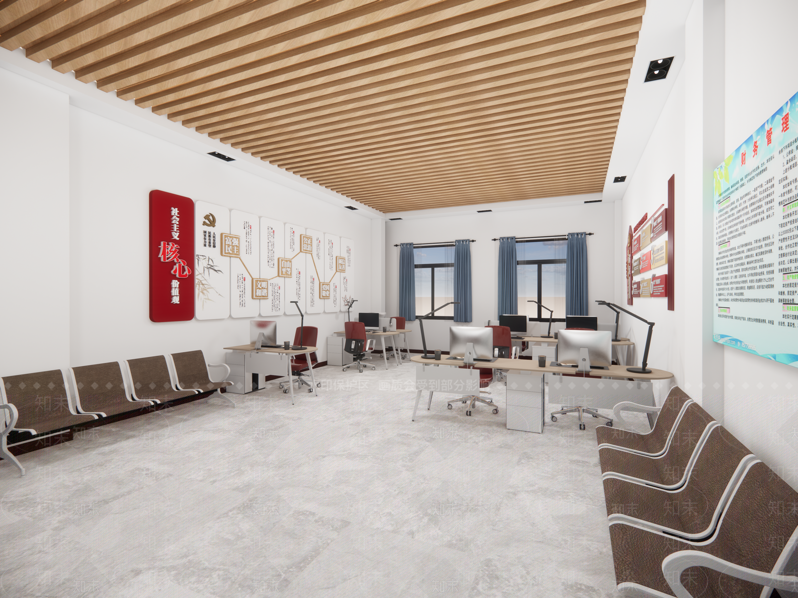 现代办事大厅SU模型下载【ID:1135811788】