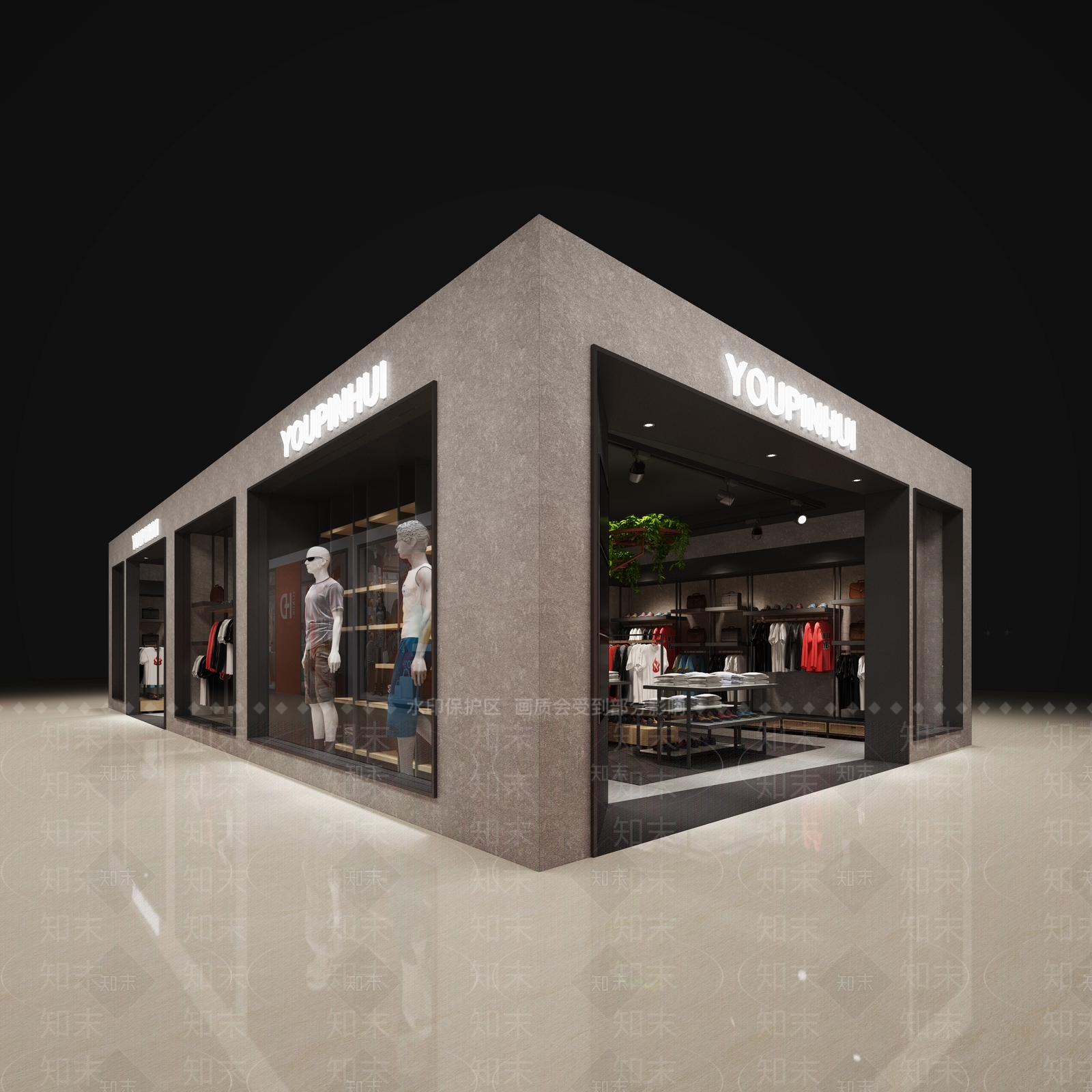 现代服装店3D模型下载【ID:1135812297】