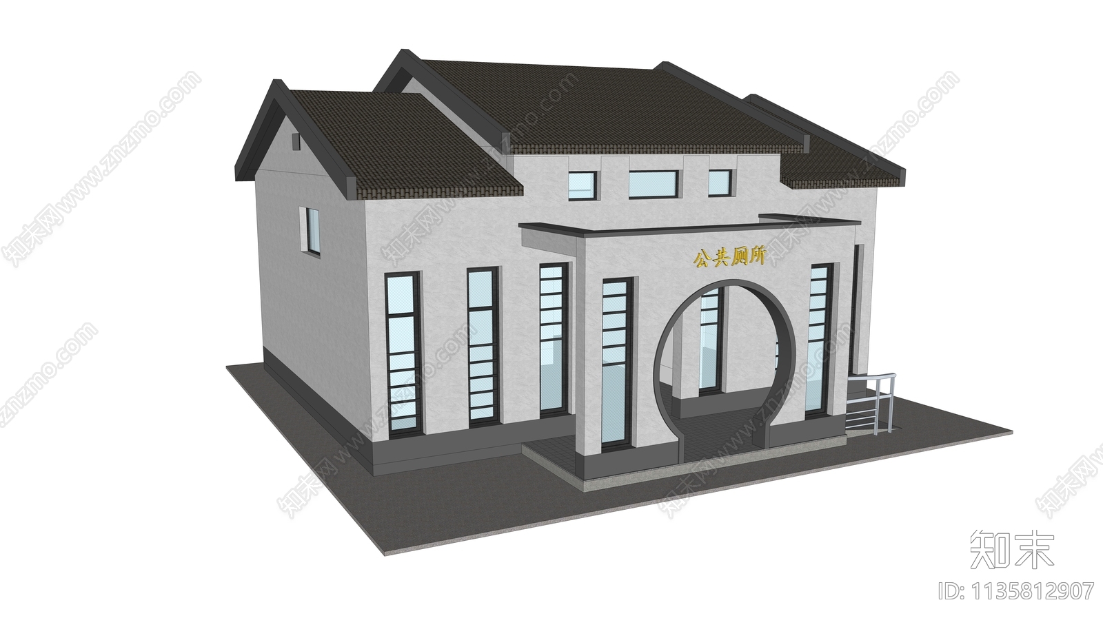 新中式公共卫生间SU模型下载【ID:1135812907】