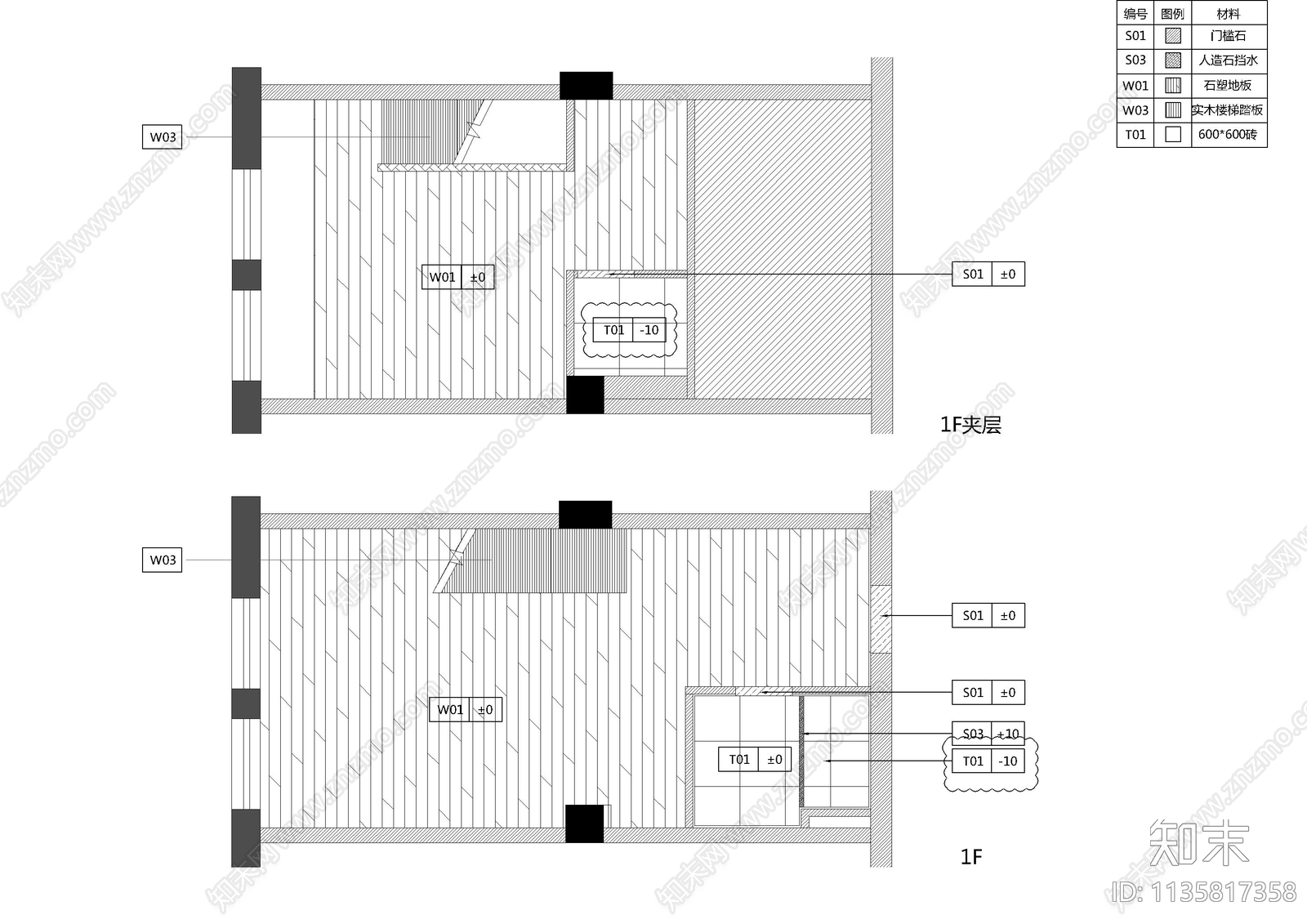 复式客房cad施工图下载【ID:1135817358】