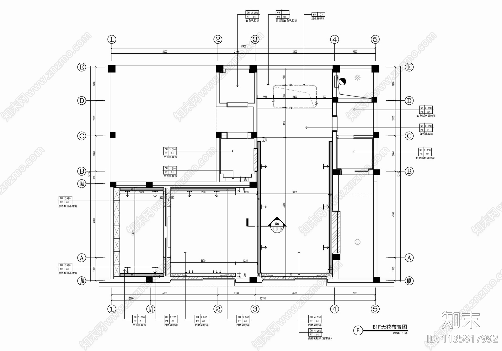 四层小别墅室内cad施工图下载【ID:1135817992】