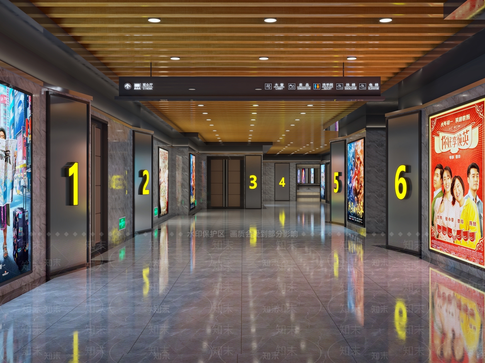现代电影院过道3D模型下载【ID:1135819834】