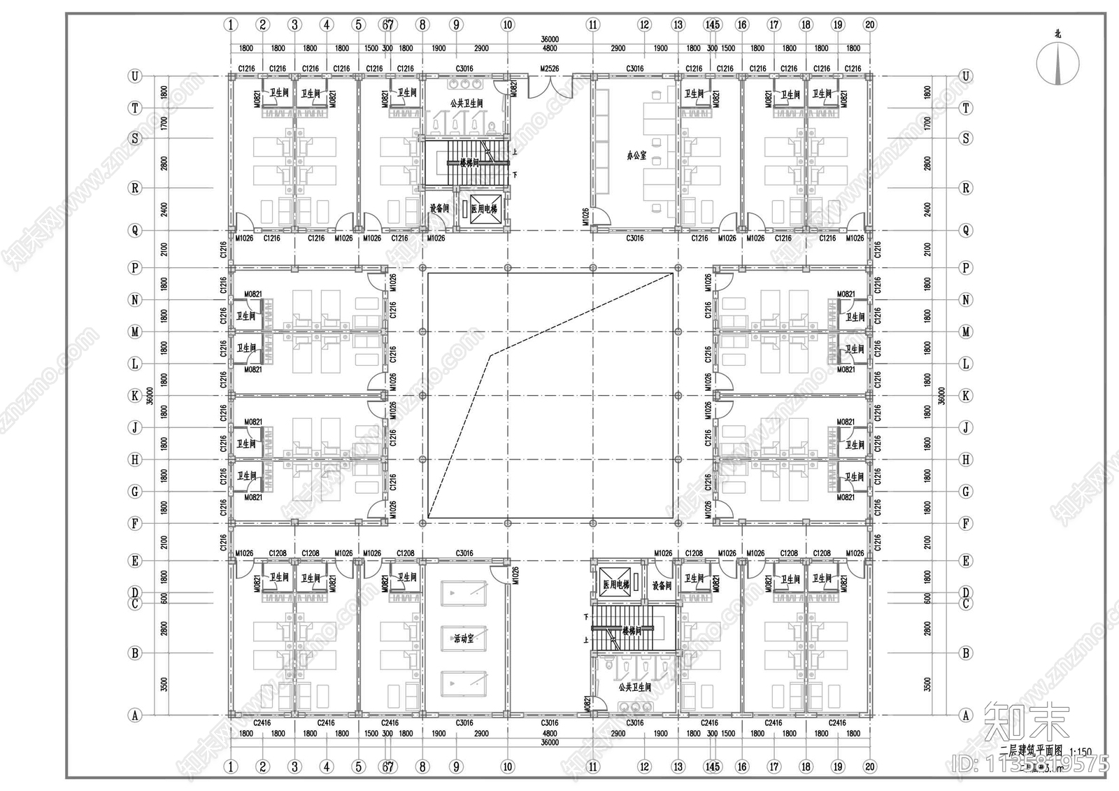 安养院建筑cad施工图下载【ID:1135819575】