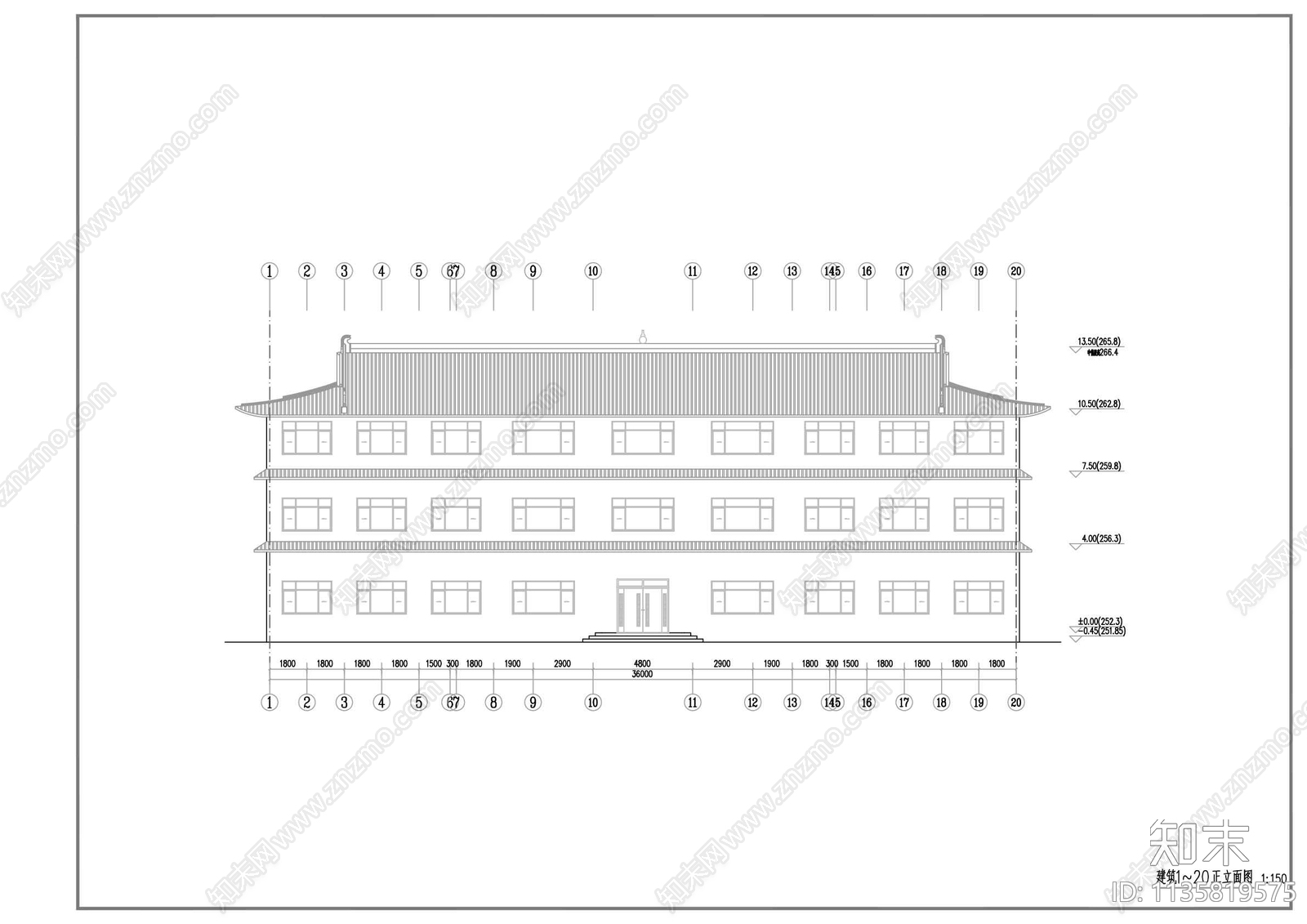 安养院建筑cad施工图下载【ID:1135819575】