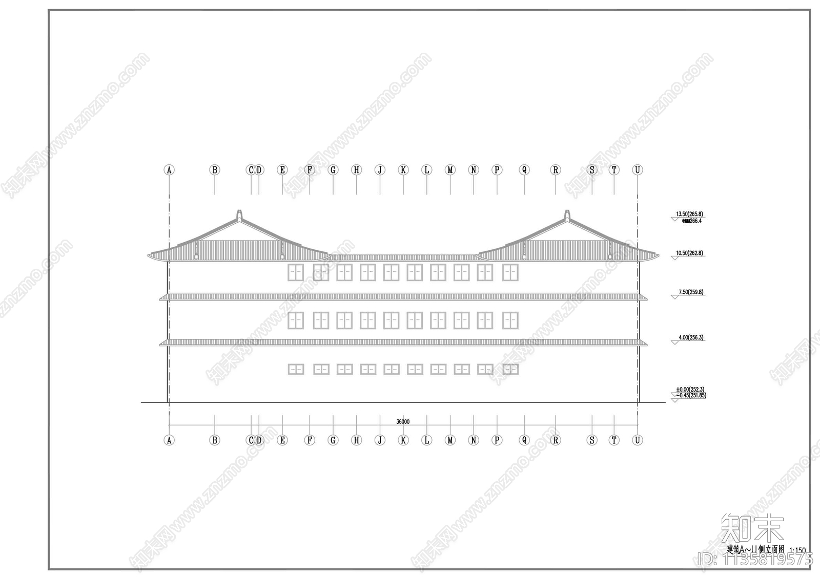 安养院建筑cad施工图下载【ID:1135819575】