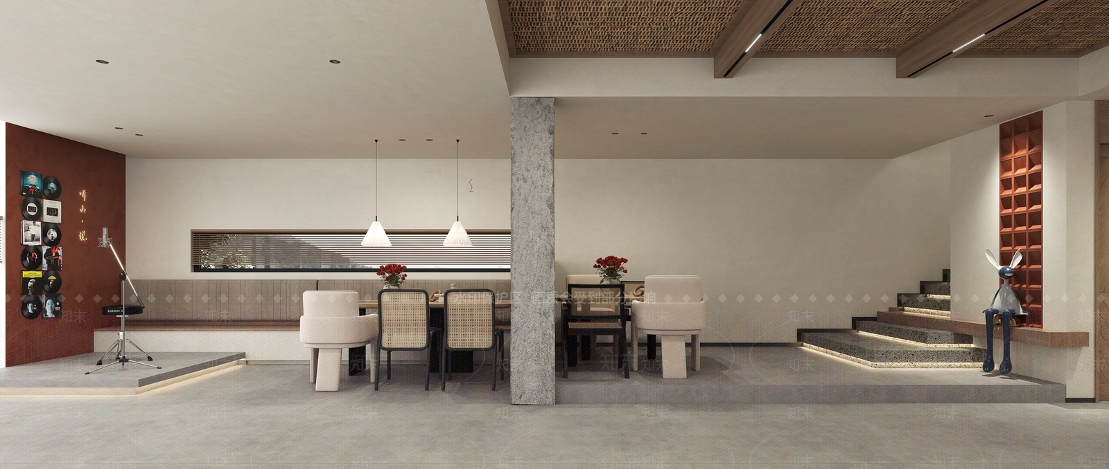 现代民宿餐厅3D模型下载【ID:1135820018】