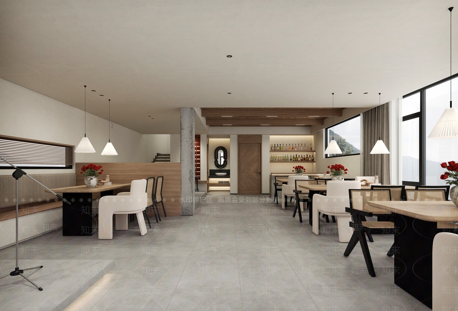 现代民宿餐厅3D模型下载【ID:1135820018】