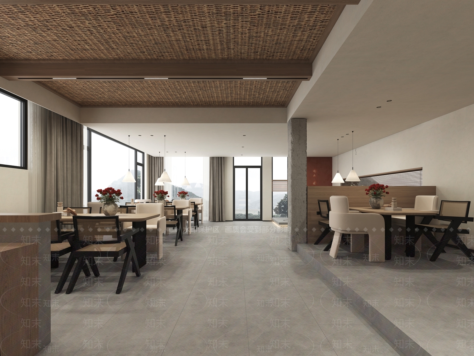 现代民宿餐厅3D模型下载【ID:1135820018】_知末3d模型网