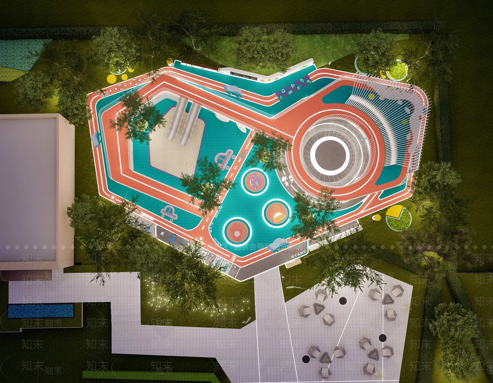现代儿童游乐区SU模型下载【ID:1135825006】