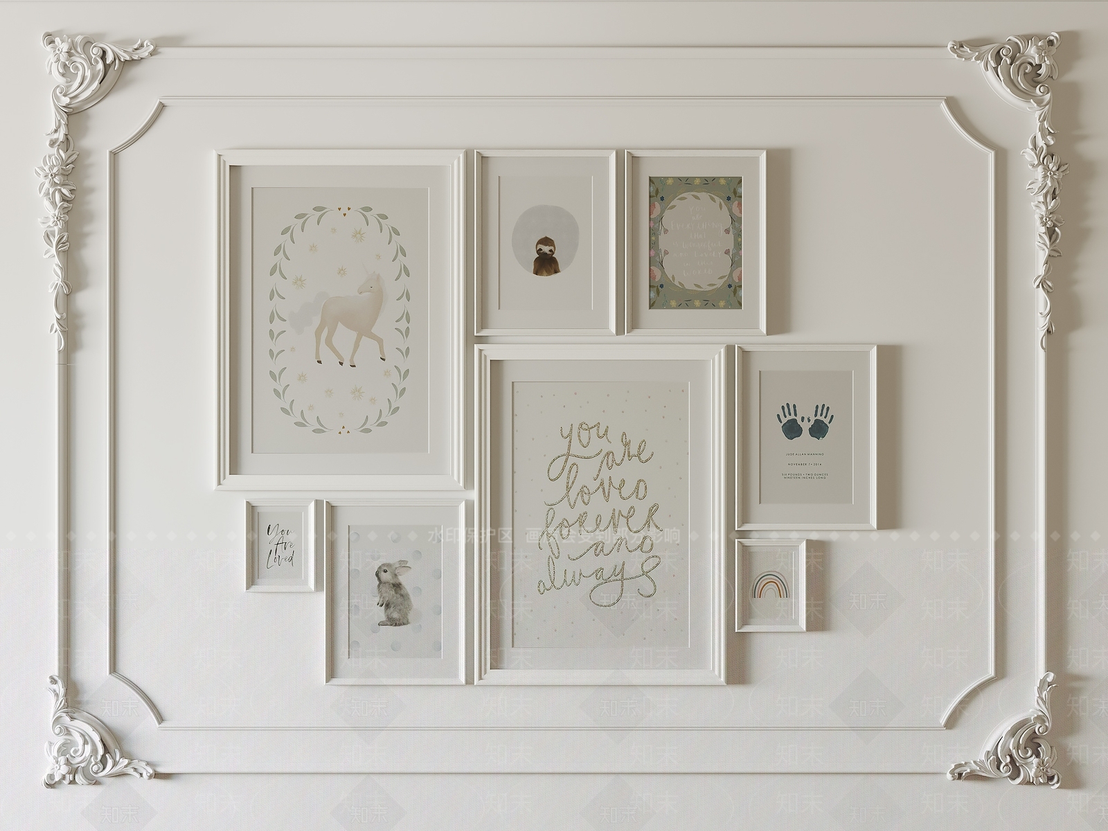 简欧装饰画人物挂画SU模型下载【ID:1135829760】