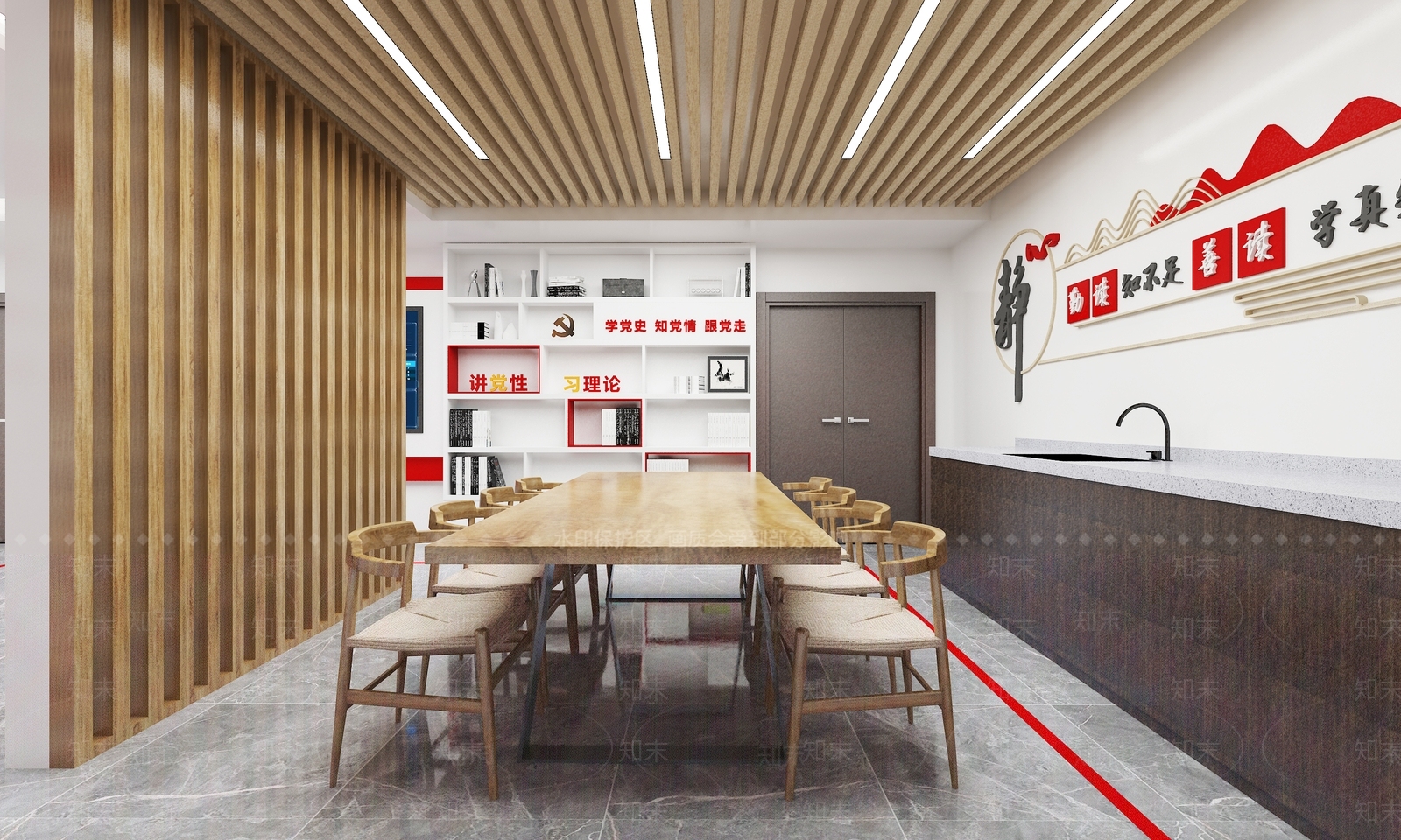 现代党建展厅SU模型下载【ID:1136186846】