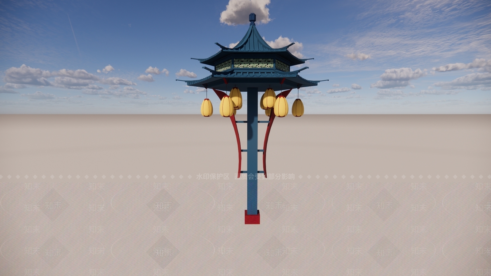中式商业灯牌SU模型下载【ID:1136460331】