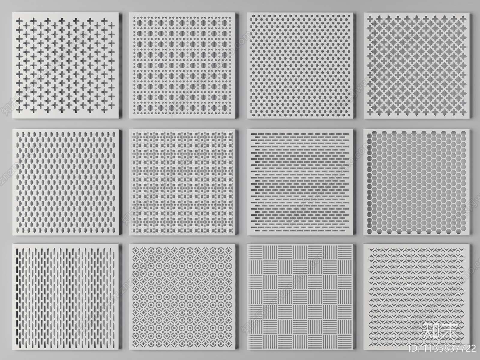 现代冲孔板3D模型下载【ID:1135837722】