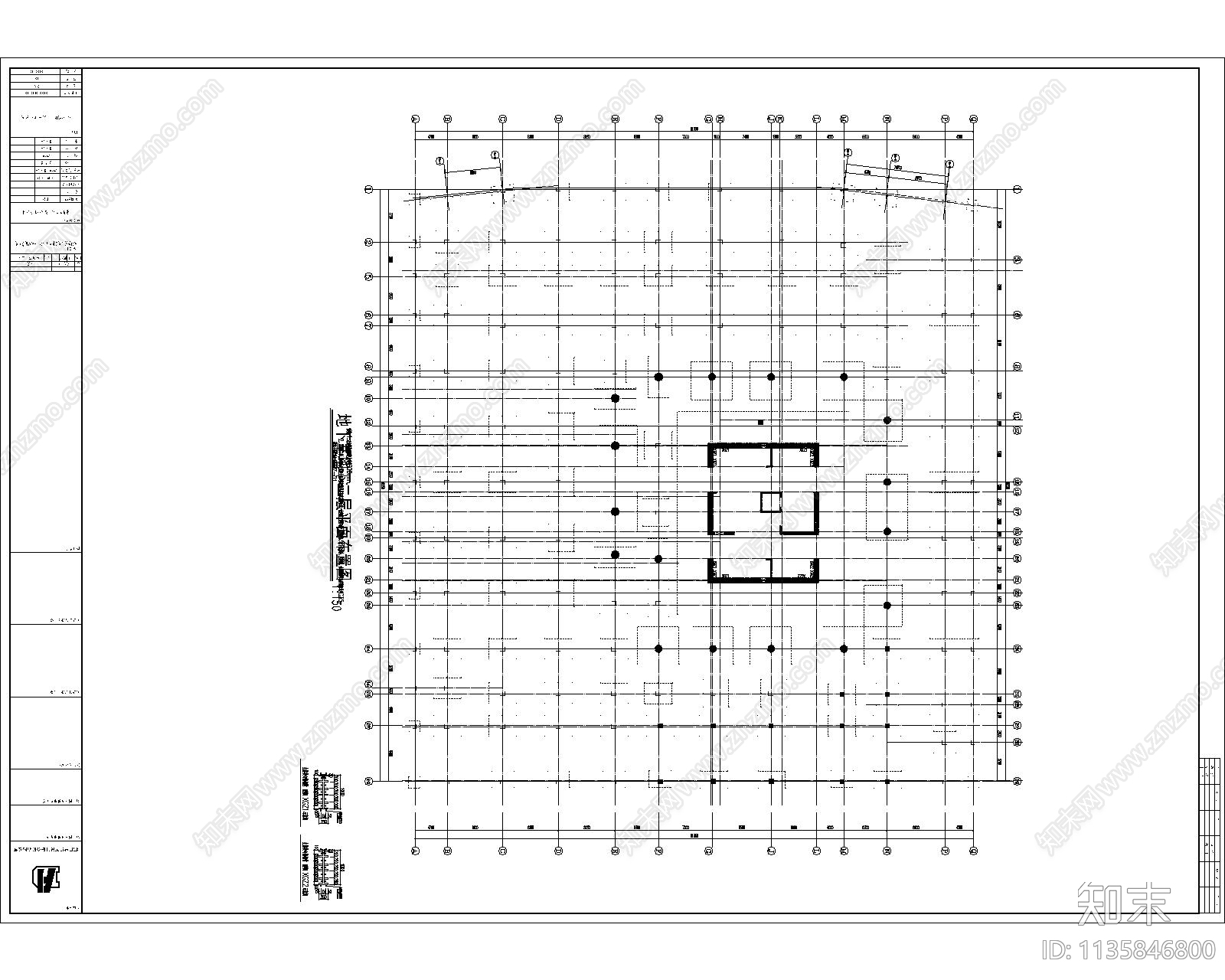 投资大厦结构设计cad施工图下载【ID:1135846800】