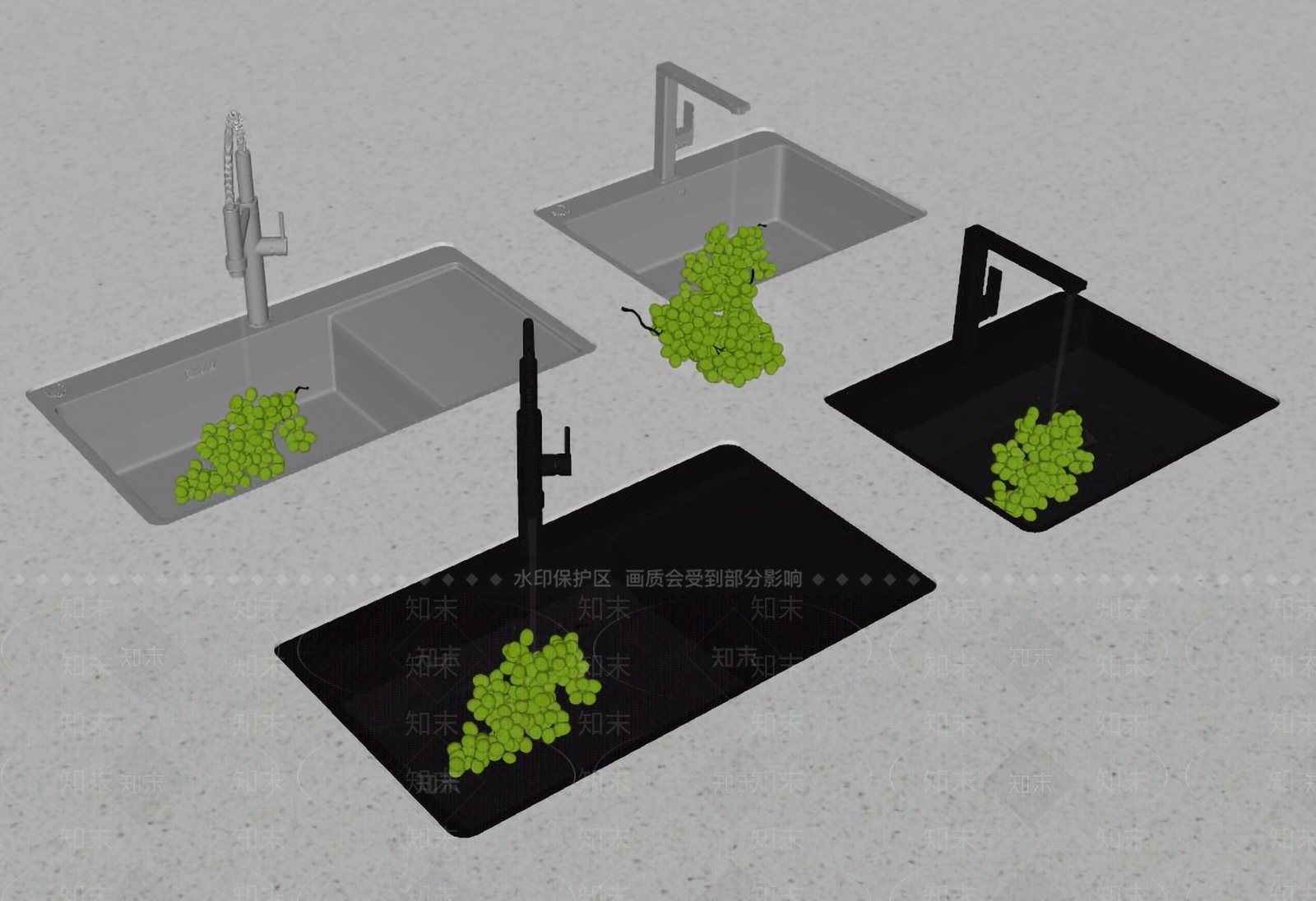 现代水槽SU模型下载【ID:1135847331】