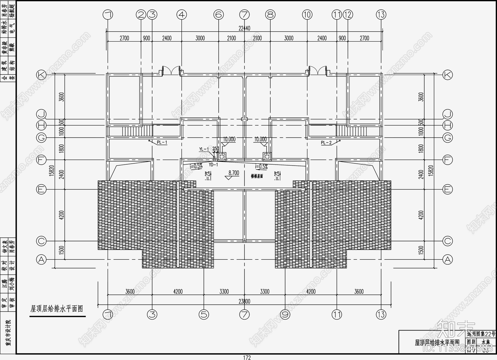 自建房建筑给排水cad施工图下载【ID:1135847303】