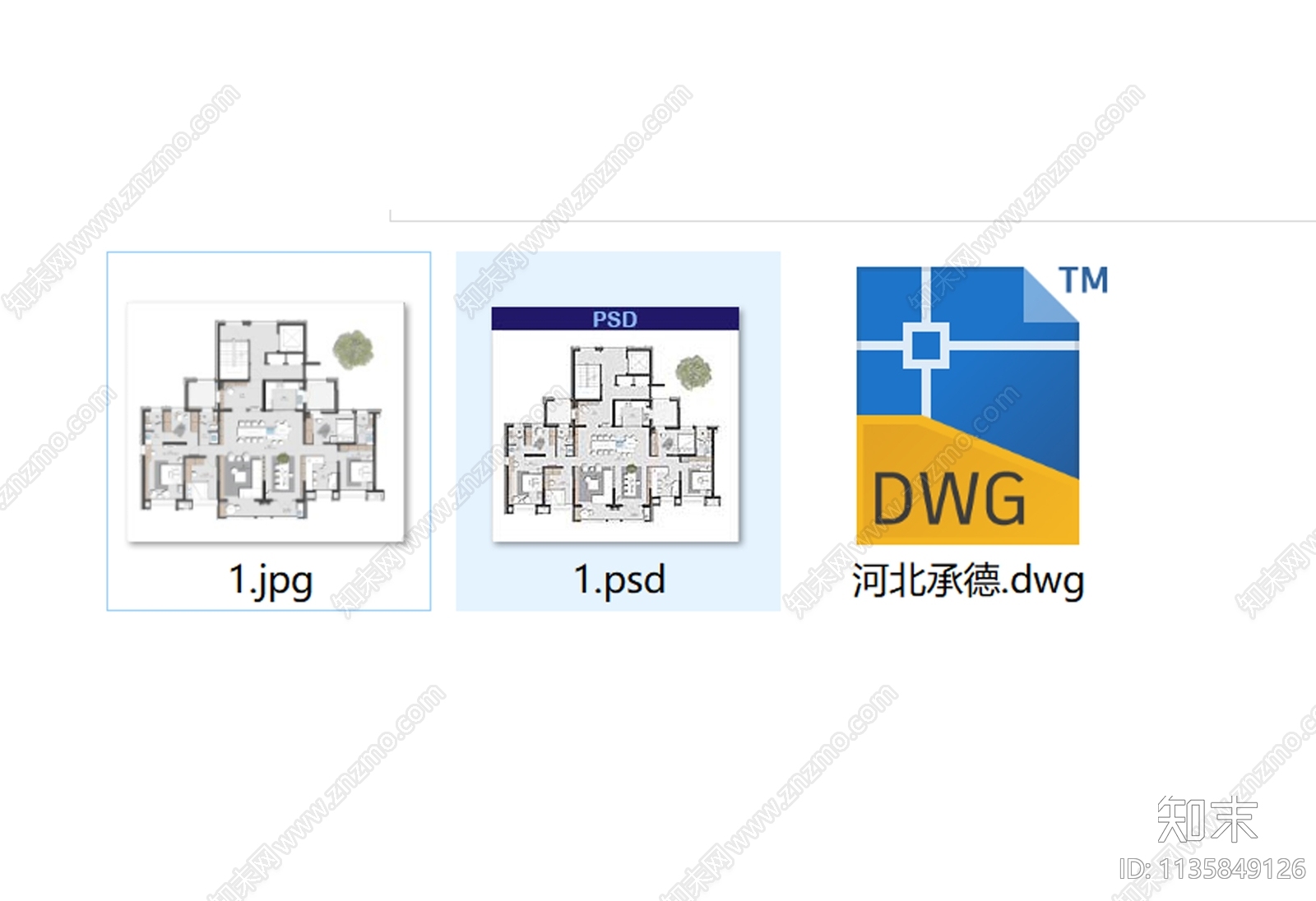 大平层室内平面布置图cad施工图下载【ID:1135849126】