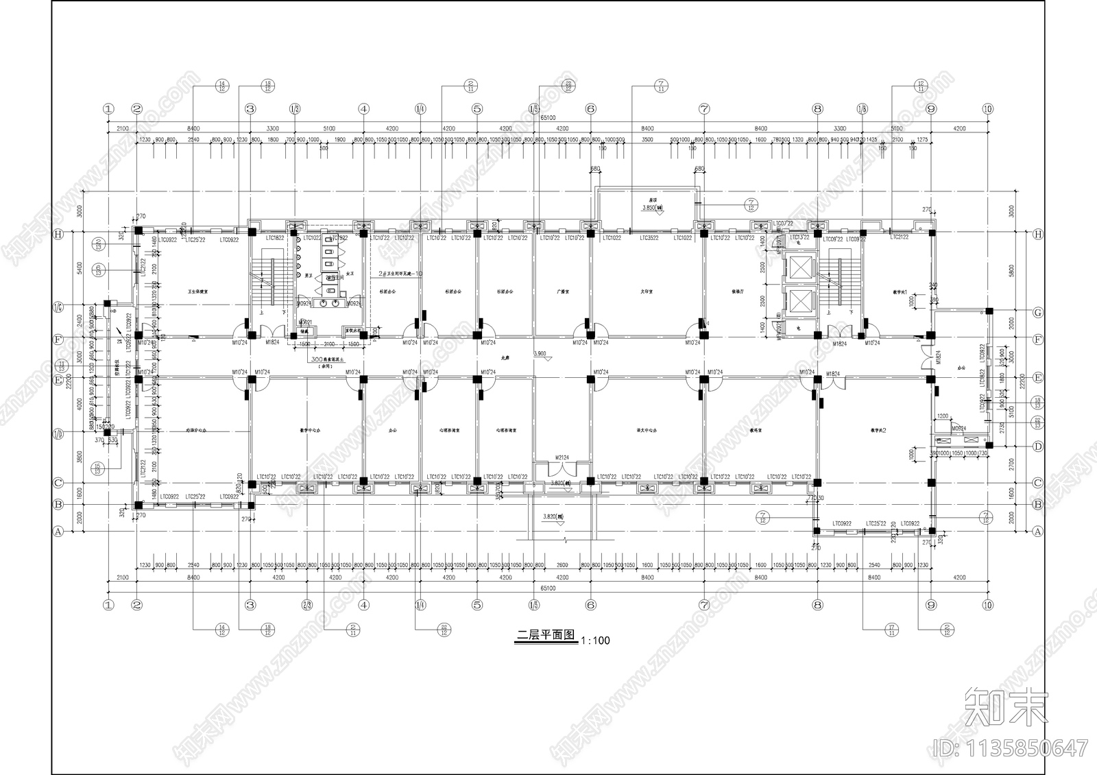 杭州学军中学建筑cad施工图下载【ID:1135850647】