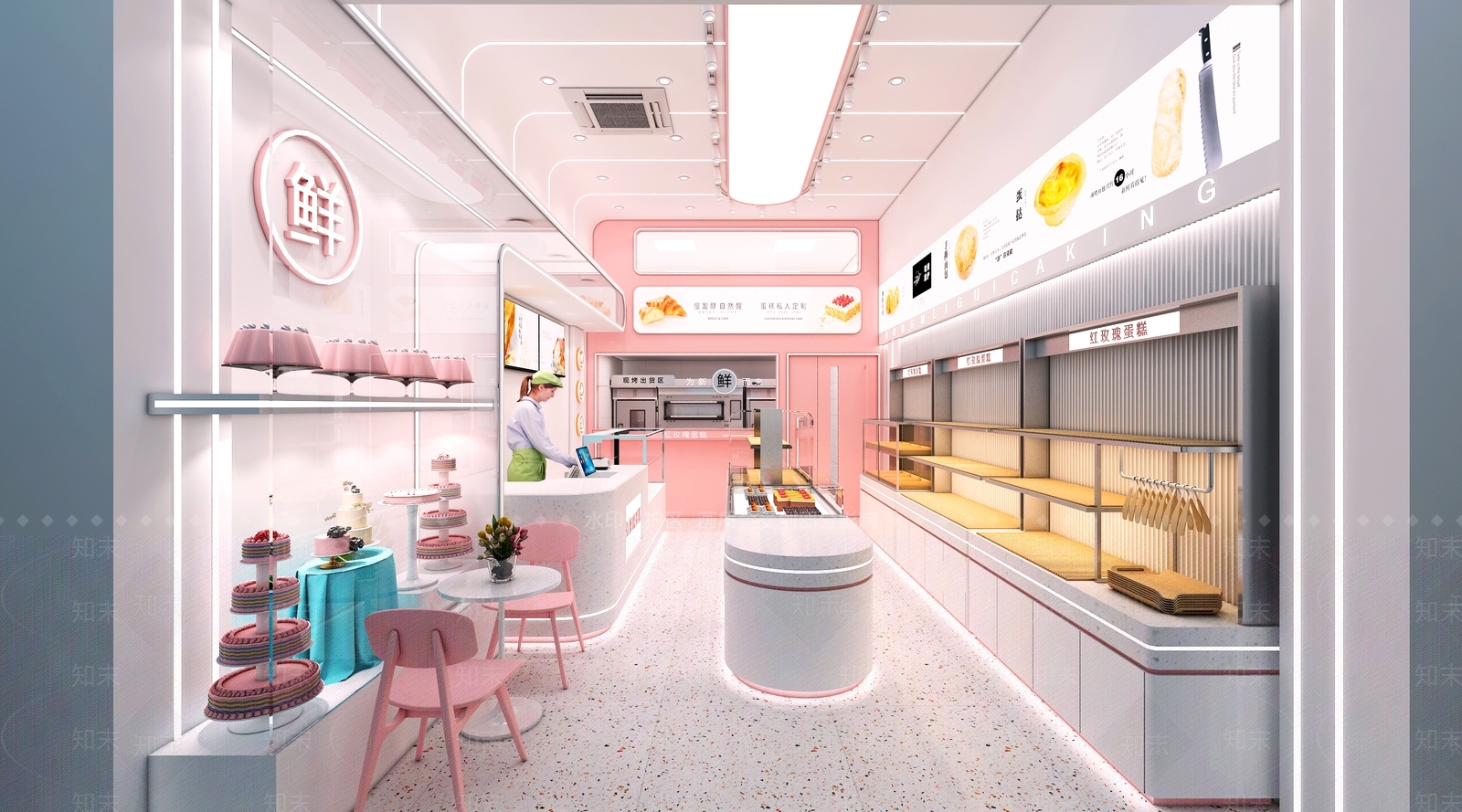 现代网红甜品面包店3D模型下载【ID:1135859018】