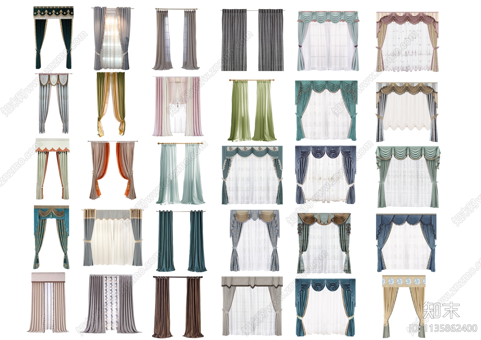 psd免抠窗帘素材	下载【ID:1135862400】