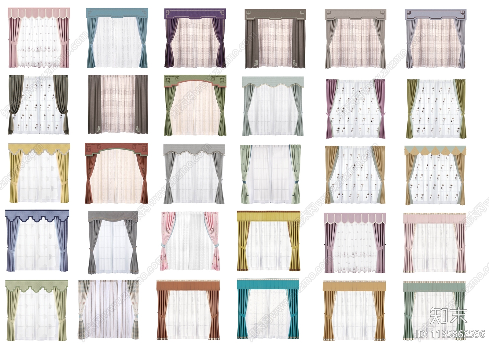 psd免抠窗帘素材	下载【ID:1135862596】